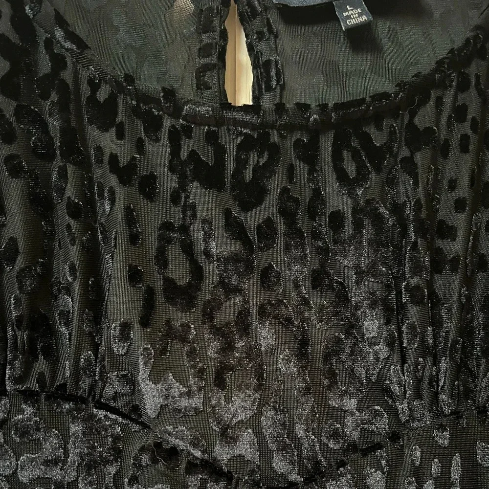 Black Animal Print Blouse